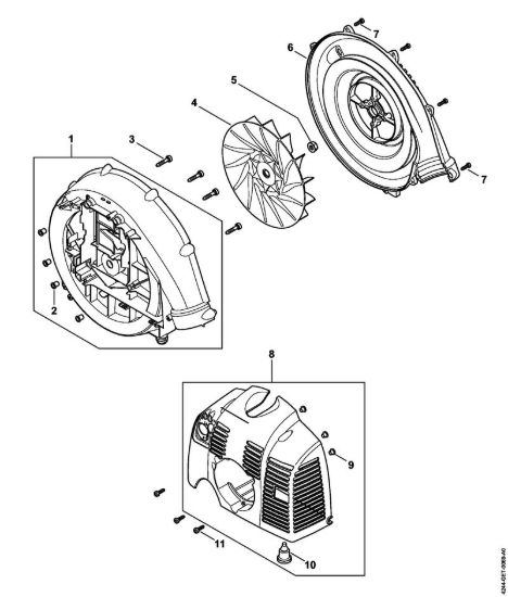 Carter soffiatore, cappottatura Atomizzatori (SR) SR 430 della marca STIHL