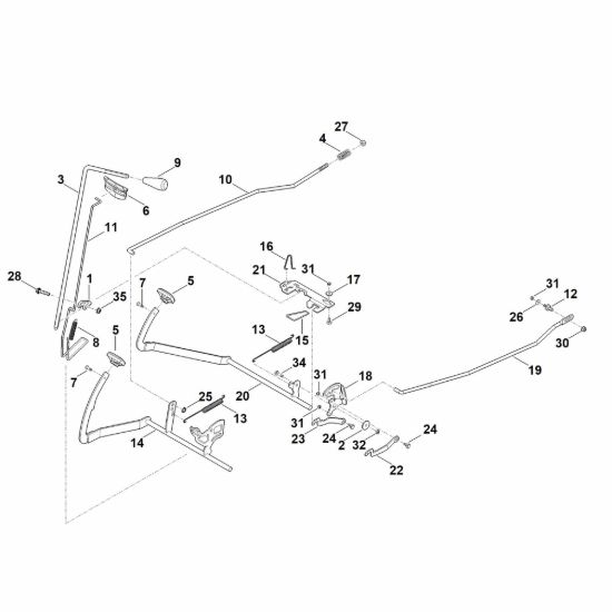 Picture of I - Freno, Freno di parcheggio, Leva azionamento RT 4097.1 SX