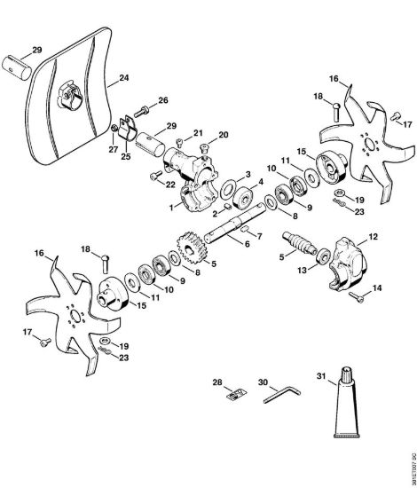 Coltivatore agricolo BC 3, 20, 30, 35 Attrezzi accessori BC 35 della marca STIHL