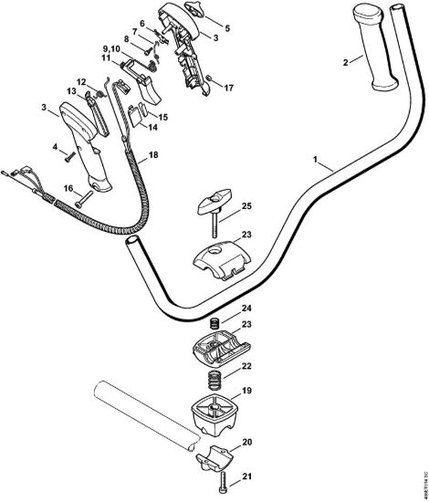 Impugnatura a manubrio Motori Kombi (KM) KM 130 della marca STIHL