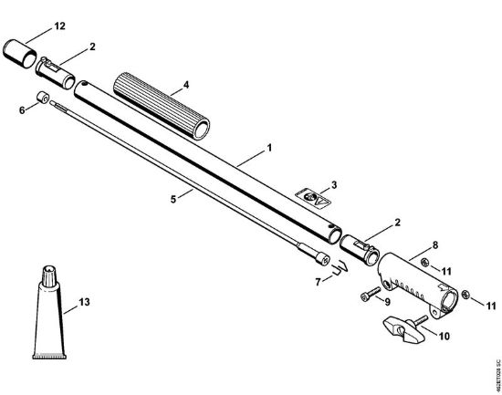 Prolunga dello stelo 0,5 m HL-KM 0°, HL-KM 135°, HT-KM, SP-KM Motori Kombi (KM) KM 130 R della marca STIHL