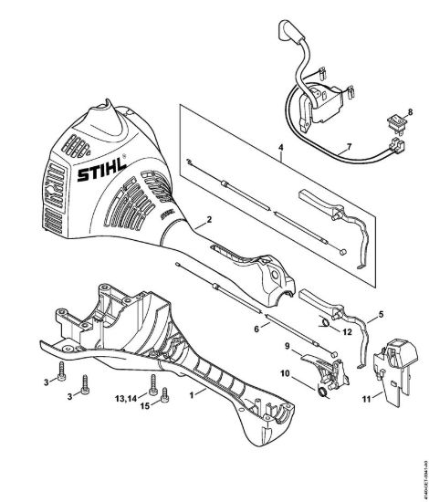 Carcassa motore (Impugnatura circolare) KM 55 R Motori Kombi (KM) KM 55 R della marca STIHL