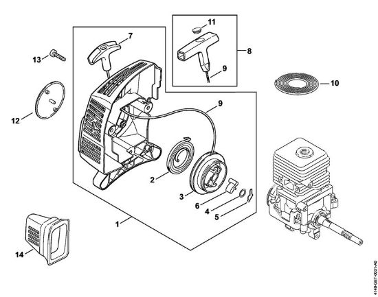 Dispositivo di avviamento Motori Kombi (KM) KM 55 R della marca STIHL