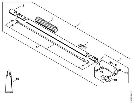 Prolunga dello stelo 0,5 m HL-KM 0°, HL-KM 135°, HT-KM, SP-KM Motori Kombi (KM) KM 55 R della marca STIHL