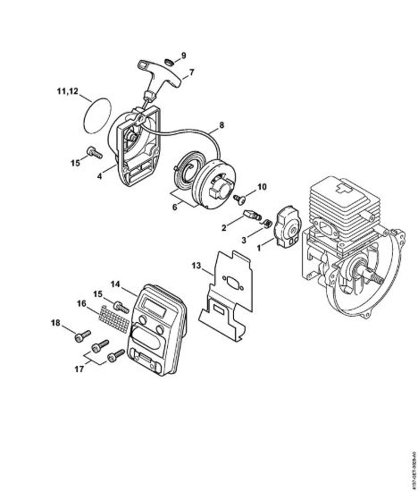 Dispositivo avviamento, silenziatore Motori Kombi (KM) KM 85 R della marca STIHL