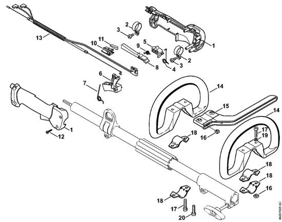 Impugnatura Motori Kombi (KM) KM 85 R della marca STIHL