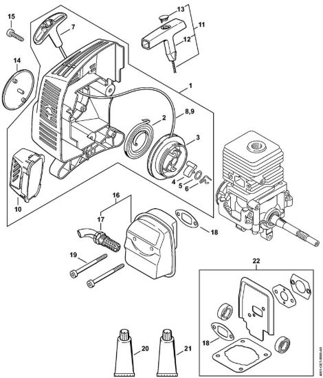 Dispositivo avviamento, silenziatore MultiMotore (MM) MM 55 della marca STIHL