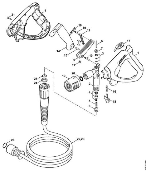 Pistola, tubo flessibile alta pressione Idropulitrice a benzina (RB) RB 302 della marca STIHL