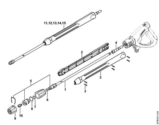 Tubo spruzzatore Idropulitrice a benzina (RB) RB 302 della marca STIHL