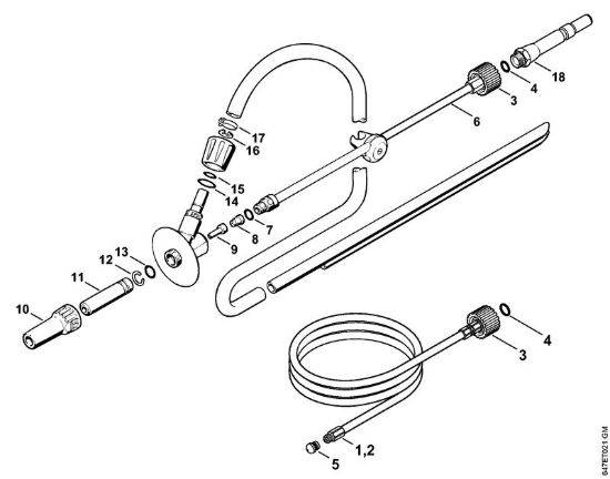 Corredo di pulizia tubo, Dispositivo per getto di sabbia a umido Idropulitrice a benzina (RB) RB 402 della marca STIHL