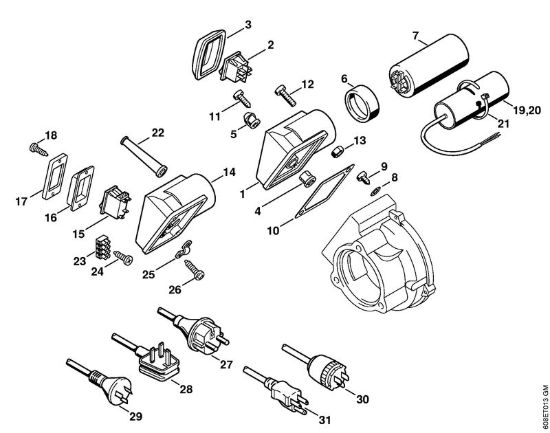 Scatola interruttore Idropulitrice elettrica (RE) RE 101 K della marca STIHL
