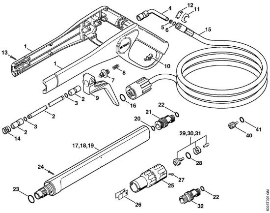 Pistola, tubo nebulizzatore RE 102 K con interruttore automatico Idropulitrice elettrica (RE) RE 102 K USA della marca STIHL