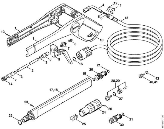 Pistola, tubo nebulizzatore Idropulitrice elettrica (RE) RE 102 KM della marca STIHL