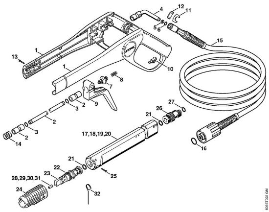 Pistola, tubo nebulizzatore Idropulitrice elettrica (RE) RE 105 K della marca STIHL