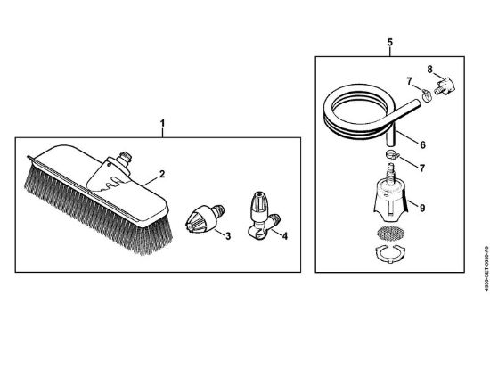 Spazzola di lavaggio, tubo di aspirazione    06/2019 Idropulitrice elettrica (RE) RE 110 della marca STIHL
