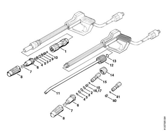 Pistola, tubo nebulizzatore Idropulitrice elettrica (RE) RE 110 K della marca STIHL
