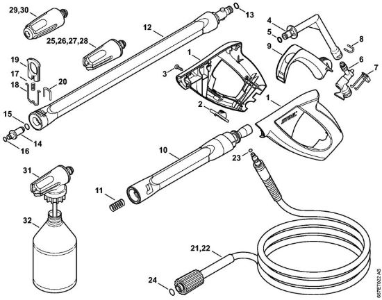 Pistola, tubo nebulizzatore Idropulitrice elettrica (RE) RE 117 della marca STIHL