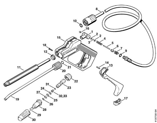 Pistola, tubo nebulizzatore RE 110 K con interruttore automatico Idropulitrice elettrica (RE) RE 120 K della marca STIHL