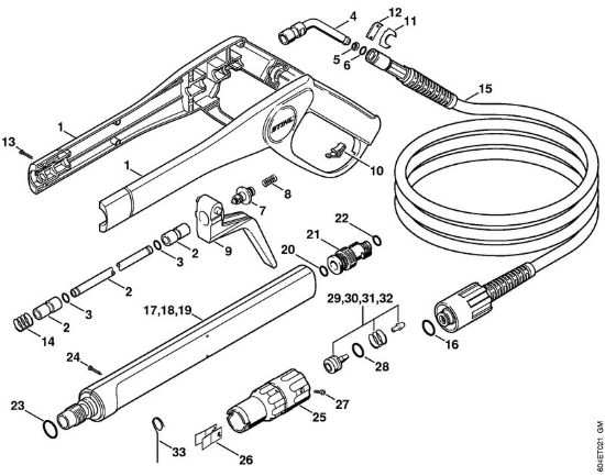 Pistola, tubo nebulizzatore Idropulitrice elettrica (RE) RE 125 K della marca STIHL