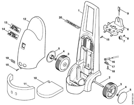 Carrello, cappottatura Idropulitrice elettrica (RE) RE 126 K della marca STIHL