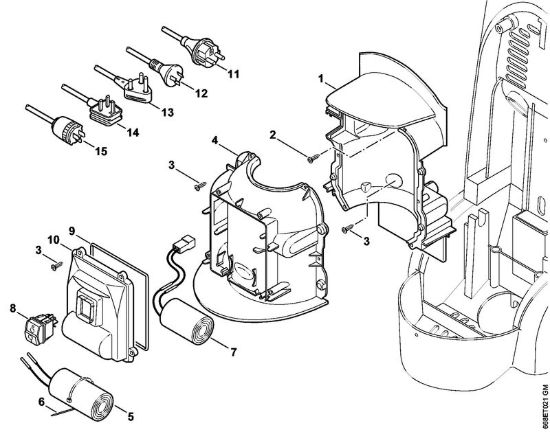 Copertura, Scatola interruttore Idropulitrice elettrica (RE) RE 126 K della marca STIHL