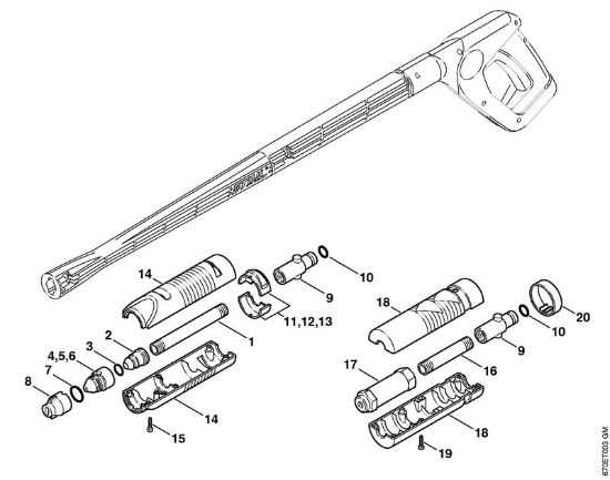 Testa a getto, ugello rotore Idropulitrice elettrica (RE) RE 141 K della marca STIHL