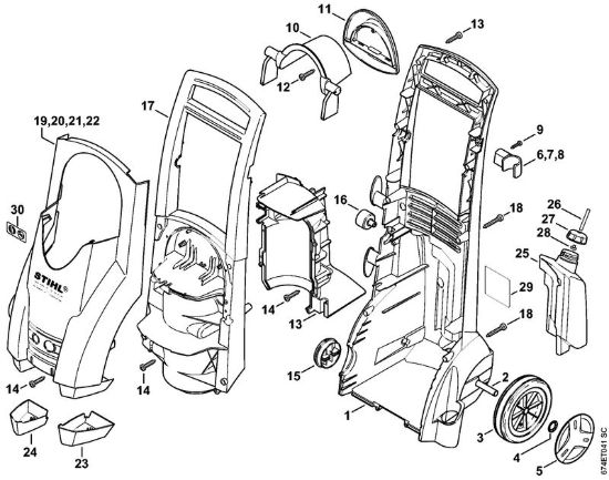 Carrello, cappottatura Idropulitrice elettrica (RE) RE 142 PLUS della marca STIHL