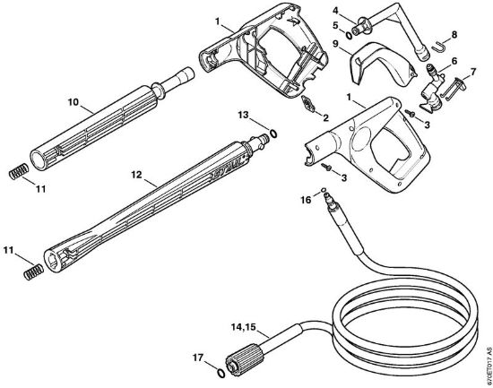 Pistola, tubo nebulizzatore Idropulitrice elettrica (RE) RE 161 K PLUS della marca STIHL