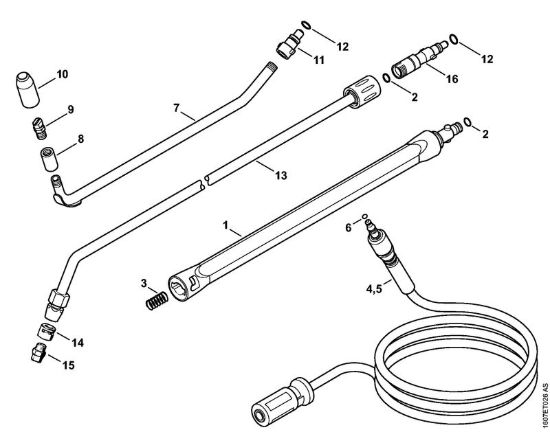 Tubo spruzzatore, Tubo flessibile alta pressione    06/2019 Idropulitrice elettrica (RE) RE 163 della marca STIHL