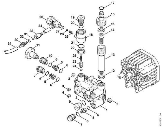 Blocco valvole Idropulitrice elettrica (RE) RE 270 K della marca STIHL
