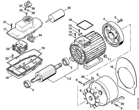 Elettromotore, scatola interruttore Idropulitrice elettrica (RE) RE 270 K della marca STIHL