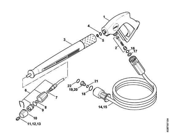 Pistola, tubo nebulizzatore Idropulitrice elettrica (RE) RE 270 K della marca STIHL