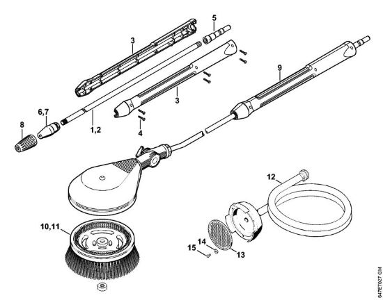 Ugello rotore, spazzola di lavaggio rotativa, tubo flessibiledi aspirazione Idropulitrice elettrica (RE) RE 271 PLUS della marca STIHL