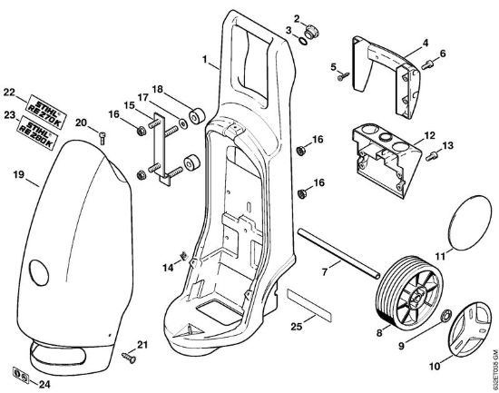 Carrello, cappottatura Idropulitrice elettrica (RE) RE 280 K della marca STIHL