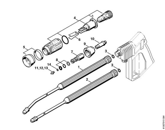 Tubo spruzzatore, testa a getto Vario SP 300 Idropulitrice elettrica (RE) RE 310 K della marca STIHL
