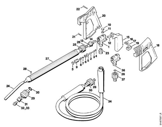 Pistola, tubo nebulizzatore Idropulitrice elettrica (RE) RE 330 K della marca STIHL