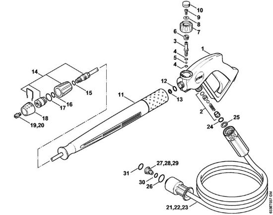 Pistola, tubo nebulizzatore Idropulitrice elettrica (RE) RE 360 K PLUS della marca STIHL