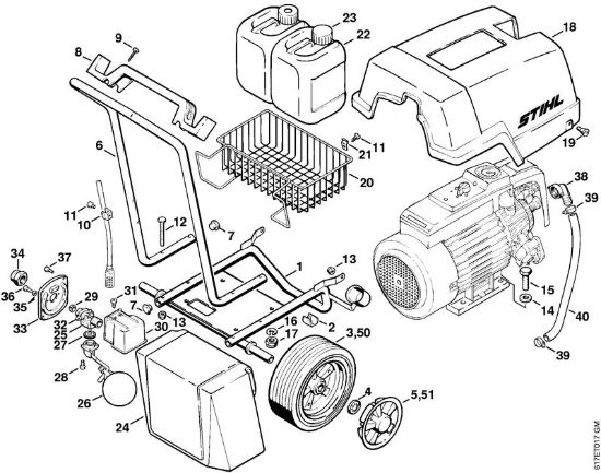 Carrello RE 400 K, RE 401 K Idropulitrice elettrica (RE) RE 401 K della marca STIHL