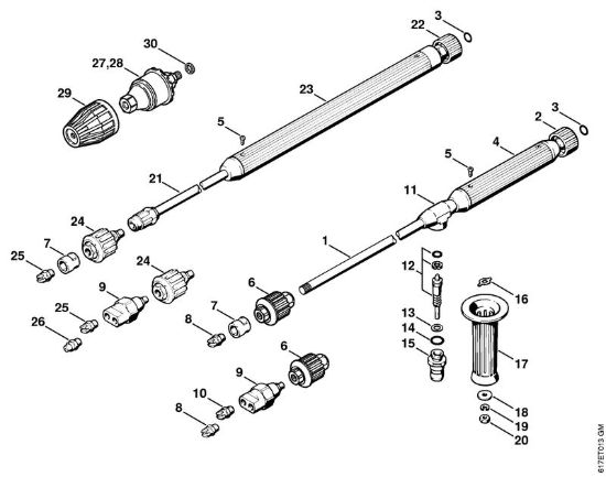 Tubo spruzzatore Idropulitrice elettrica (RE) RE 401 K della marca STIHL