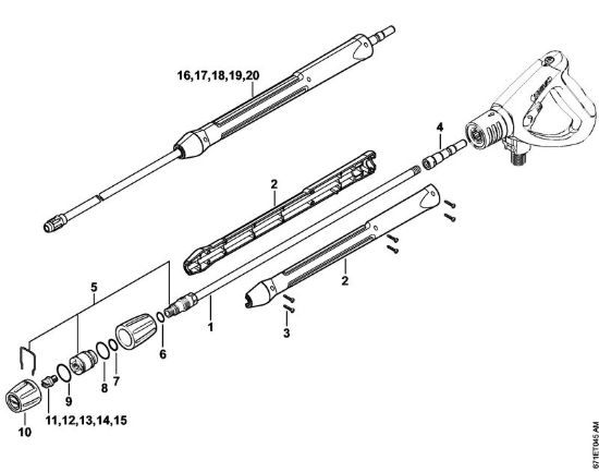 Tubo spruzzatore Idropulitrice elettrica (RE) RE 461 della marca STIHL
