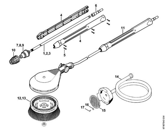 Ugello rotore, spazzola di lavaggio rotativa, tubo flessibiledi aspirazione Idropulitrice elettrica (RE) RE 461 PLUS della marca STIHL