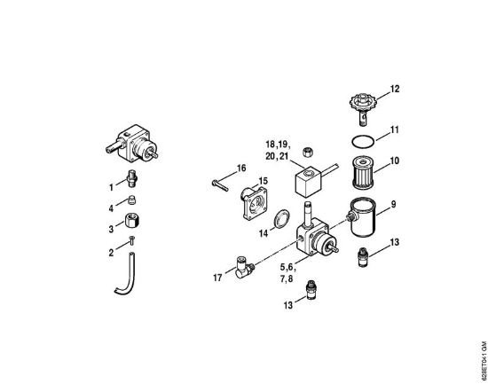 Serbatoio carburante, pompa di alimentazione    X 35 751 076,    X 35 799 999 Idropulitrice elettrica (RE) RE 500 W della marca STIHL