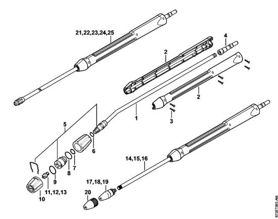 Tubo spruzzatore, ugello rotore Idropulitrice elettrica (RE) RE 551 PLUS della marca STIHL