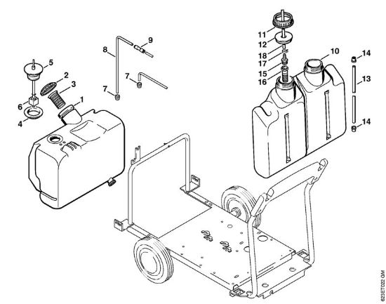 Serbatoio combustibile, contenitore detersivo Idropulitrice elettrica (RE) RE 660 W della marca STIHL