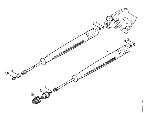 Tubo spruzzatore, ugello rotore Idropulitrice elettrica (RE) RE 660 W della marca STIHL