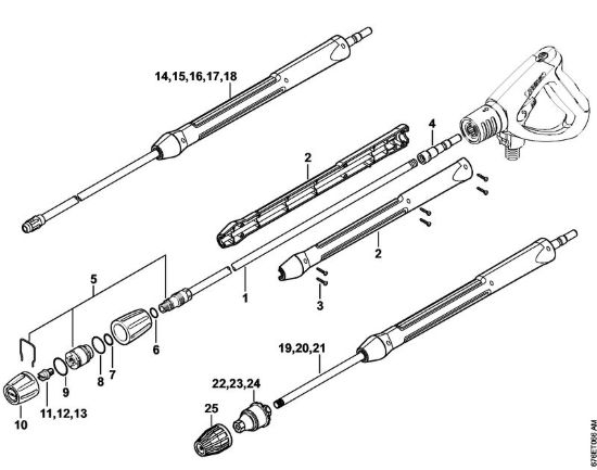 Tubo spruzzatore, ugello rotore Idropulitrice elettrica (RE) RE 661 della marca STIHL