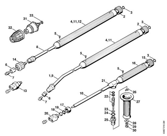 Tubo spruzzatore, accessorio a richiesta Idropulitrice elettrica (RE) RE 840 W della marca STIHL