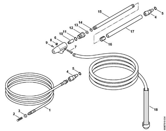 Corredo di pulizia tubo, Dispositivo per getto di sabbia a umido    06/2019 Idropulitrice elettrica (RE) RE 90 - 4951 della marca STIHL