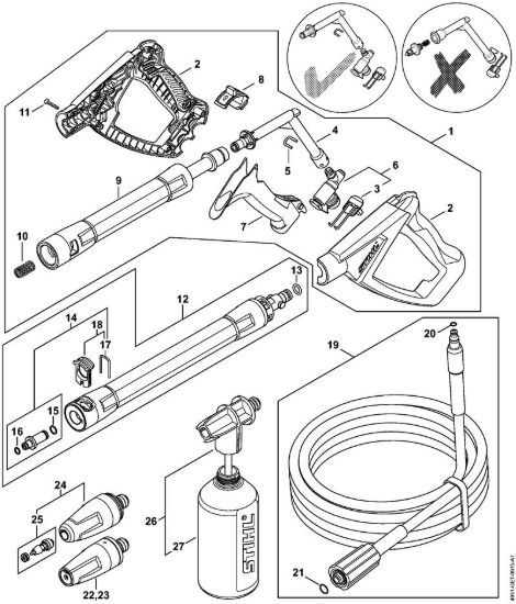 Pistola, tubo nebulizzatore Idropulitrice elettrica (RE) RE 90 - 4951 della marca STIHL