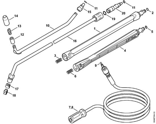 Tubo spruzzatore, Tubo flessibile alta pressione    06/2019 Idropulitrice elettrica (RE) RE 90 - 4951 della marca STIHL